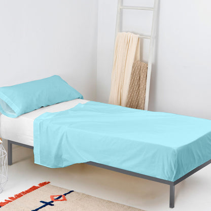 Juego de Sábanas HappyFriday BASIC KIDS Azul Cama de 105 2 Piezas