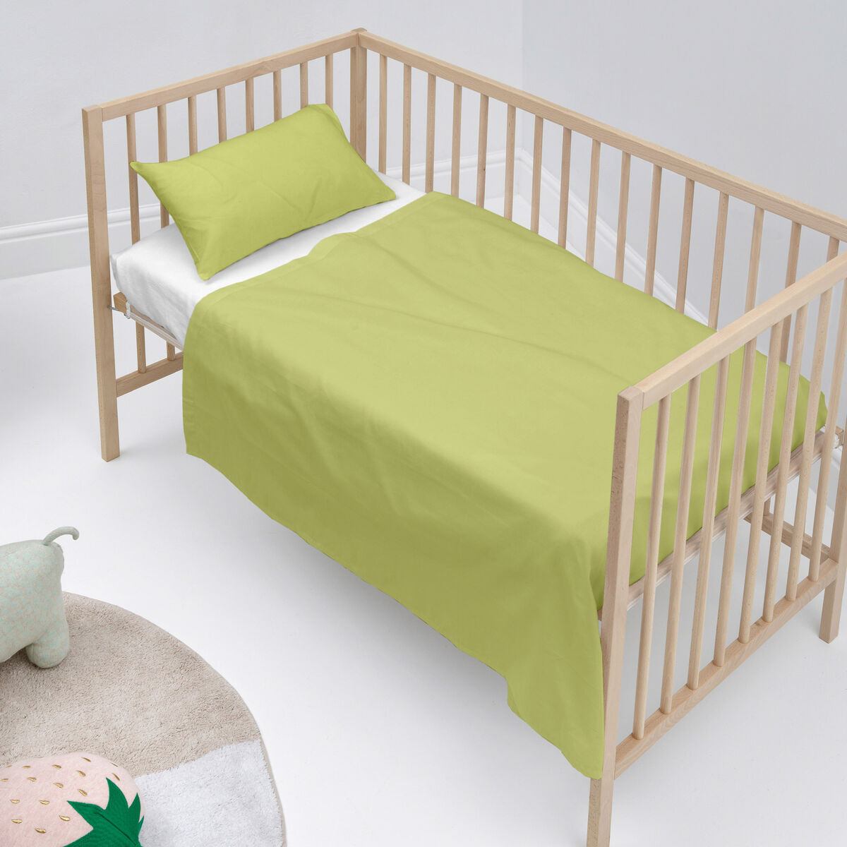 HappyFriday BASIC KIDS Green Baby Crib Sheet Set 2 Pieces