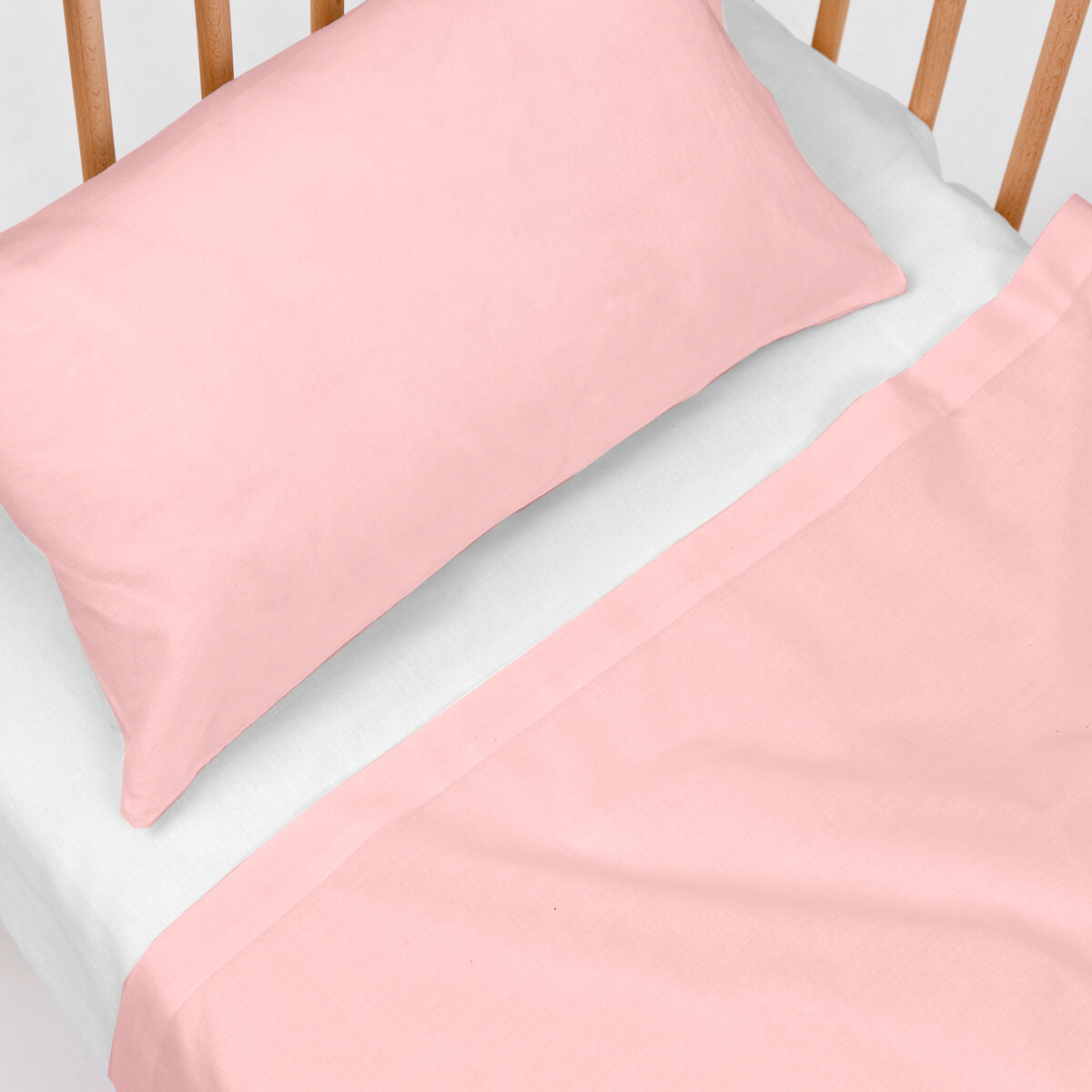 HappyFriday BASIC KIDS Crib Sheet Set Light Pink 2 Pieces