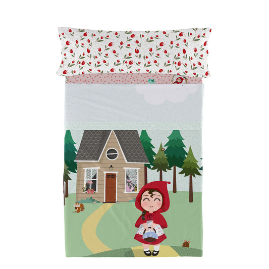 HappyFriday Mr Fox Red Riding Hood Multicolor Bed Sheet Set 80/90 2 Pieces