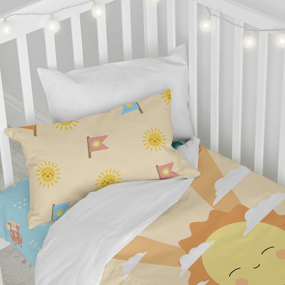 HappyFriday Happynois Camping Multicolor Baby Crib Duvet Cover Set 2 Pieces