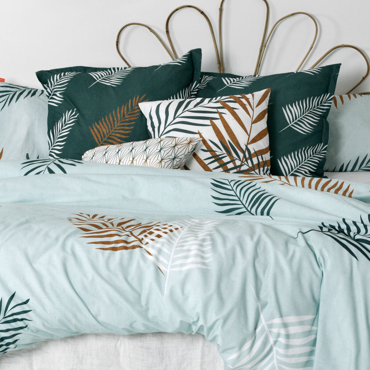 HappyFriday Duvet Cover Blanc Foliage mint Multicolor 200 x 200 cm