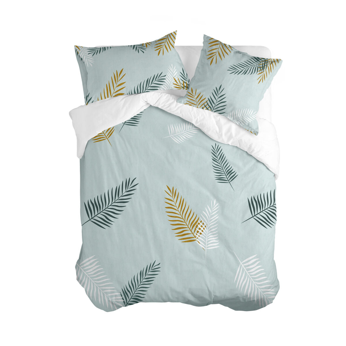 Funda Nórdica HappyFriday Blanc Foliage mint  Multicolor 200 x 200 cm