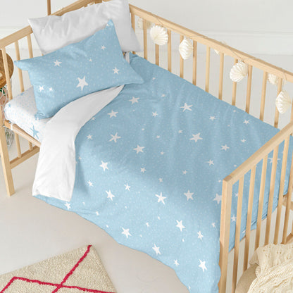 HappyFriday Basic Kids Blue Baby Crib Duvet Cover Set 2 Pieces