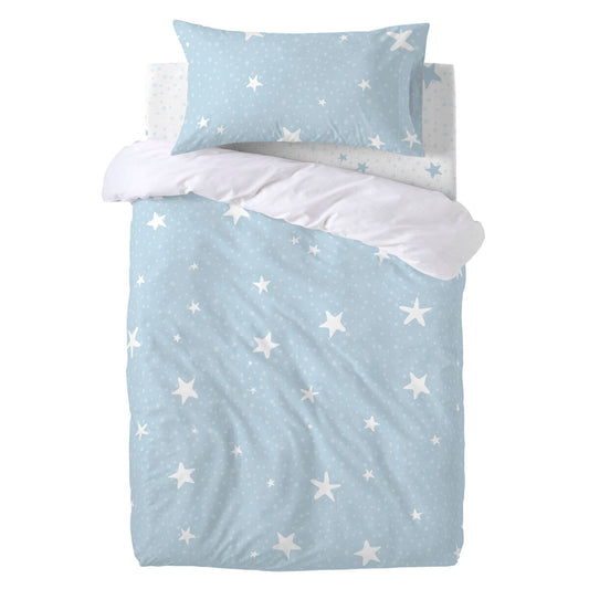 HappyFriday Basic Kids Blue Baby Crib Duvet Cover Set 2 Pieces