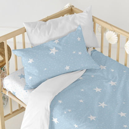 HappyFriday Basic Kids Blue Baby Crib Duvet Cover Set 2 Pieces