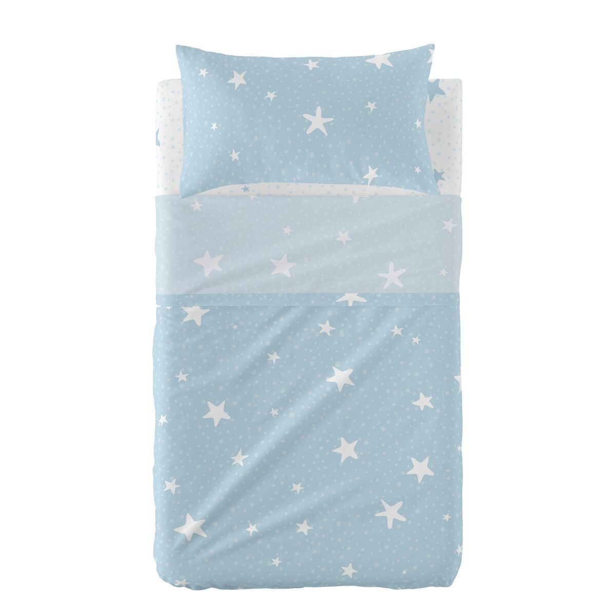 HappyFriday Basic Kids Little star Blue Baby Crib Sheet Set 2 Pieces