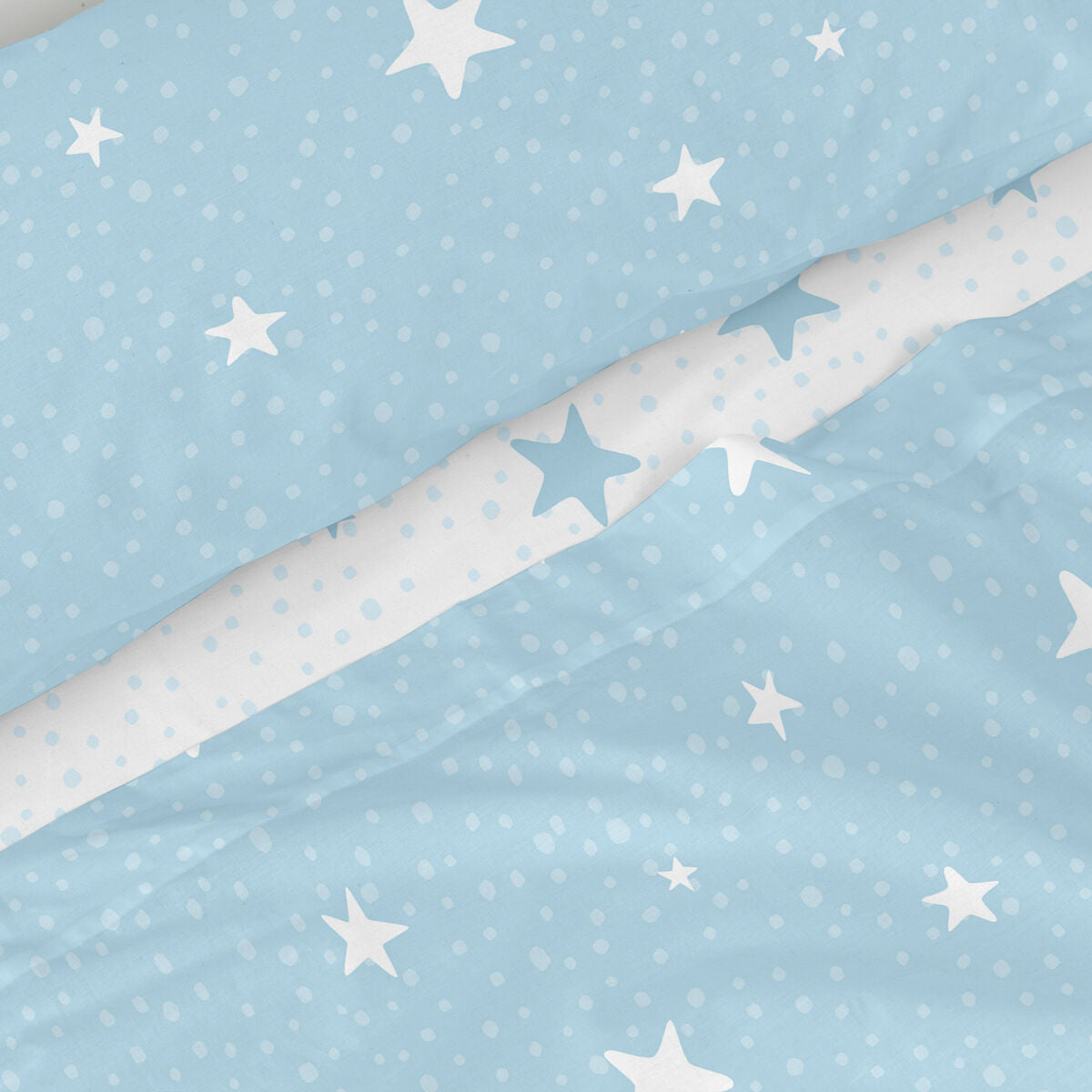 Juego de Sábanas HappyFriday Basic Kids Little star Azul Cama de 105 2 Piezas