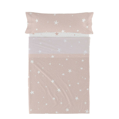 Juego de Sábanas HappyFriday Basic Kids Little star Rosa Cama de 80/90 2 Piezas