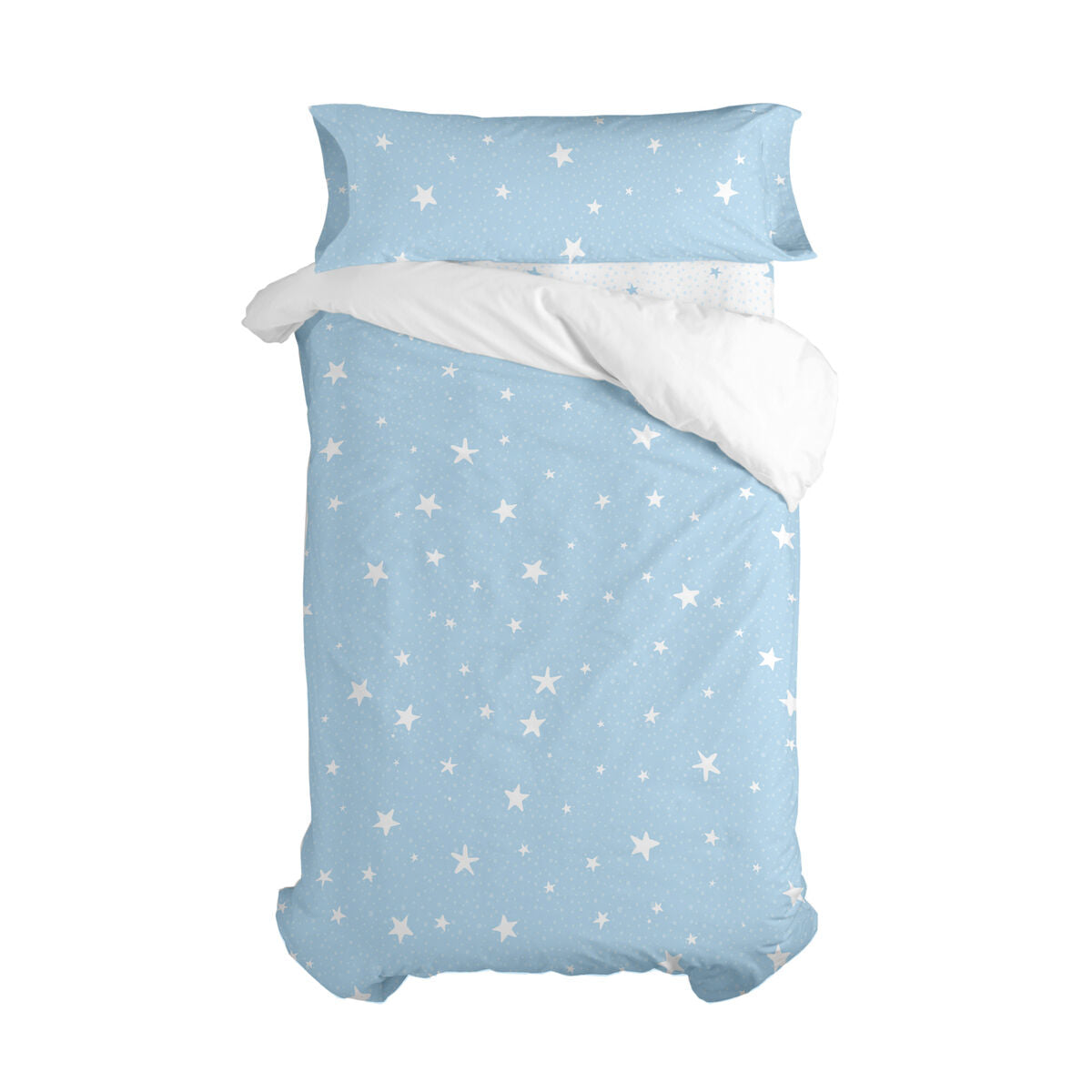 Juego de funda nórdica HappyFriday Basic Kids Azul Cama de 105 2 Piezas