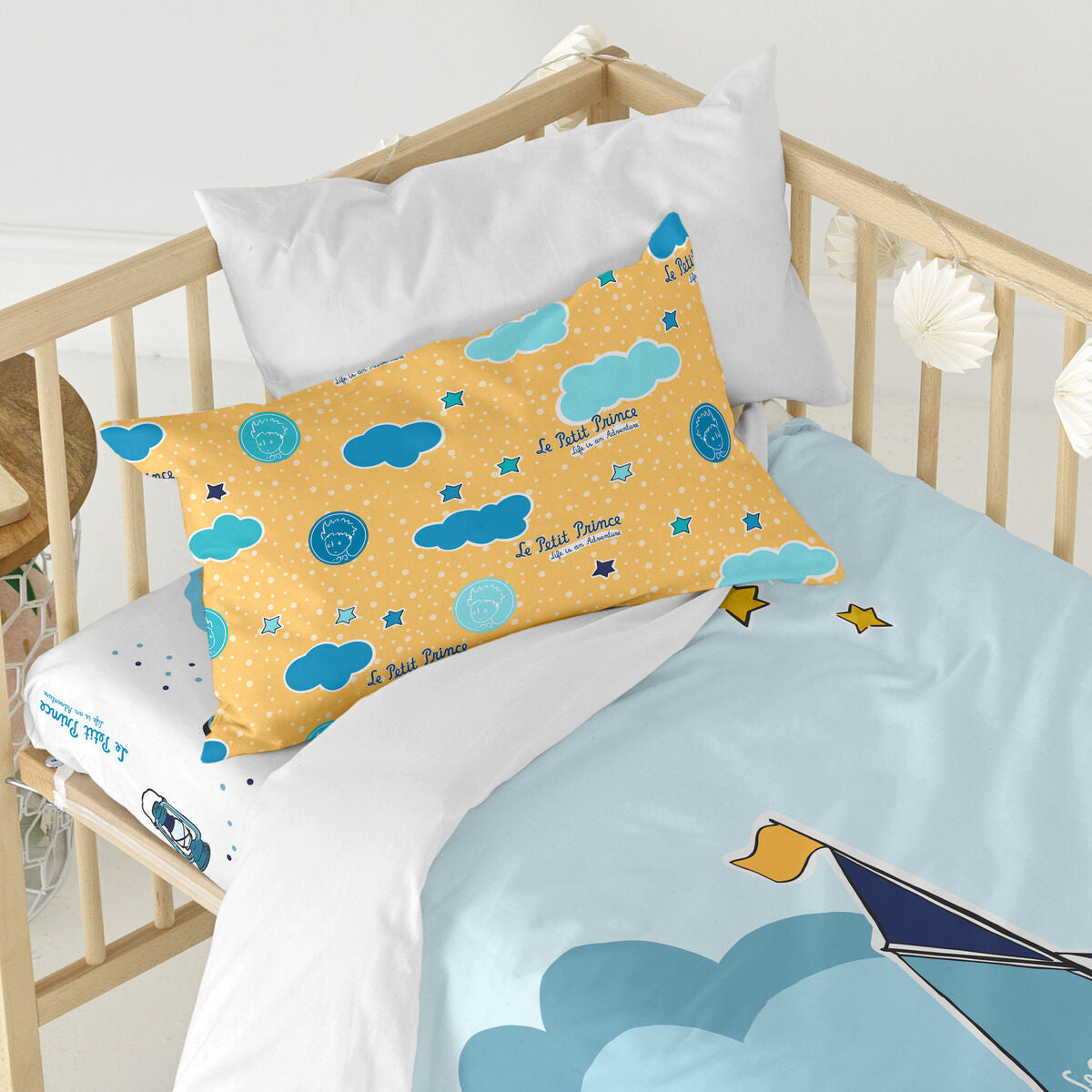 HappyFriday Le Petit Prince Navigateur Multicolor Baby Crib Duvet Cover Set 2 Pieces