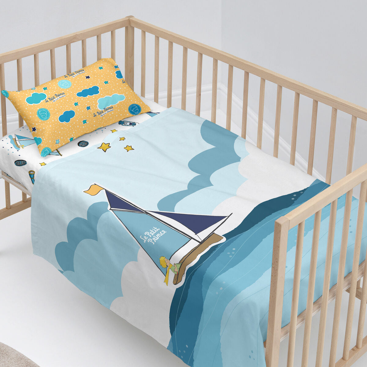 HappyFriday Le Petit Prince Navigateur Multicolor Baby Crib Sheet Set 2 Pieces