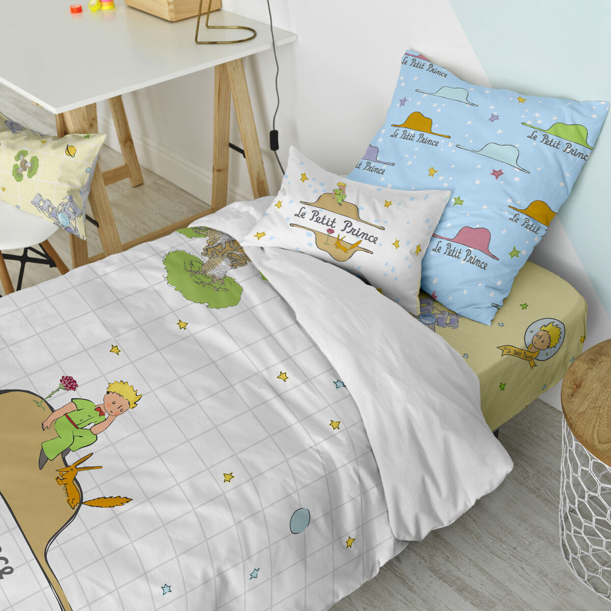 Juego de funda nórdica HappyFriday Le Petit Prince Imagination Multicolor Cama de 80 2 Piezas