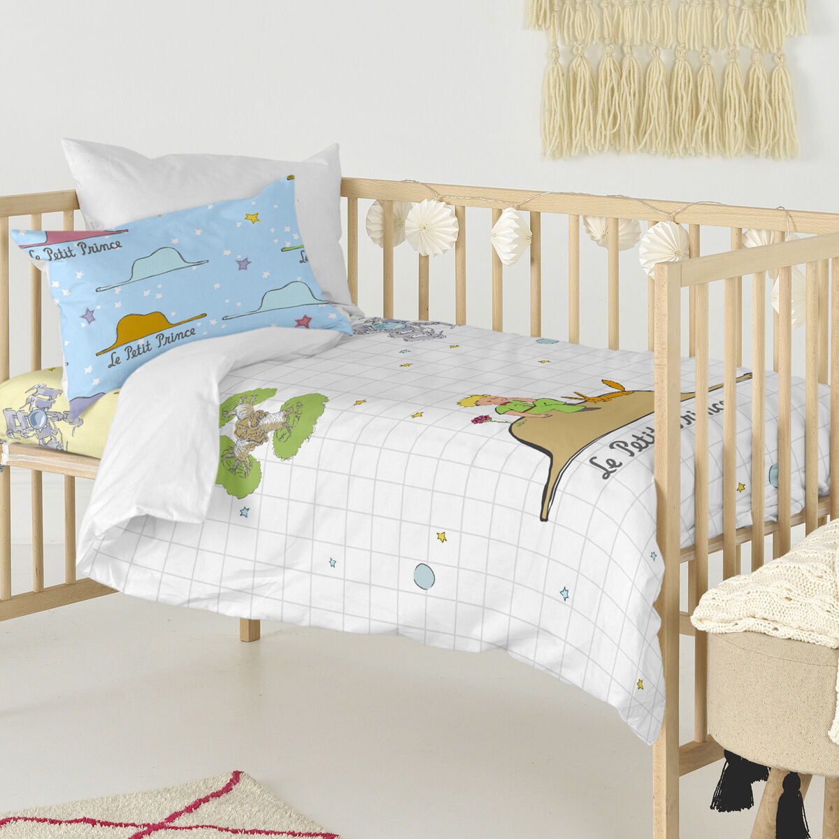 HappyFriday Le Petit Prince Imagination Multicolor Baby Crib Duvet Cover Set 2 Pieces