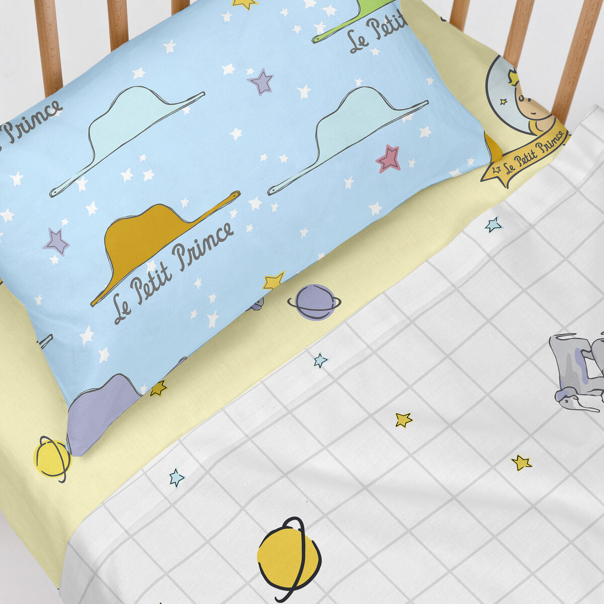 HappyFriday Le Petit Prince Imagination Multicolor Baby Crib Sheet Set 2 Pieces