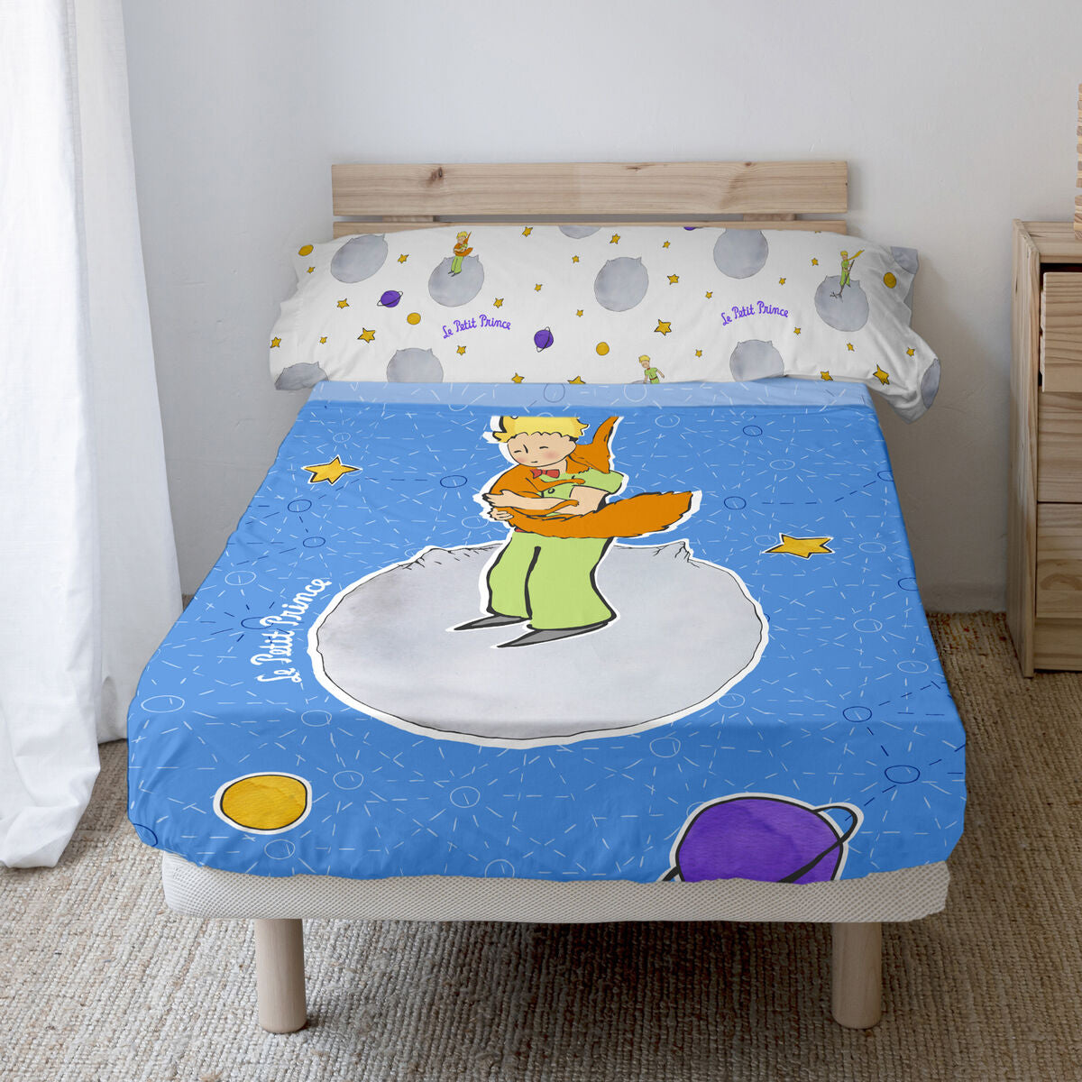 Juego de Sábanas HappyFriday Le Petit Prince Accolade Multicolor Cama de 105 2 Piezas