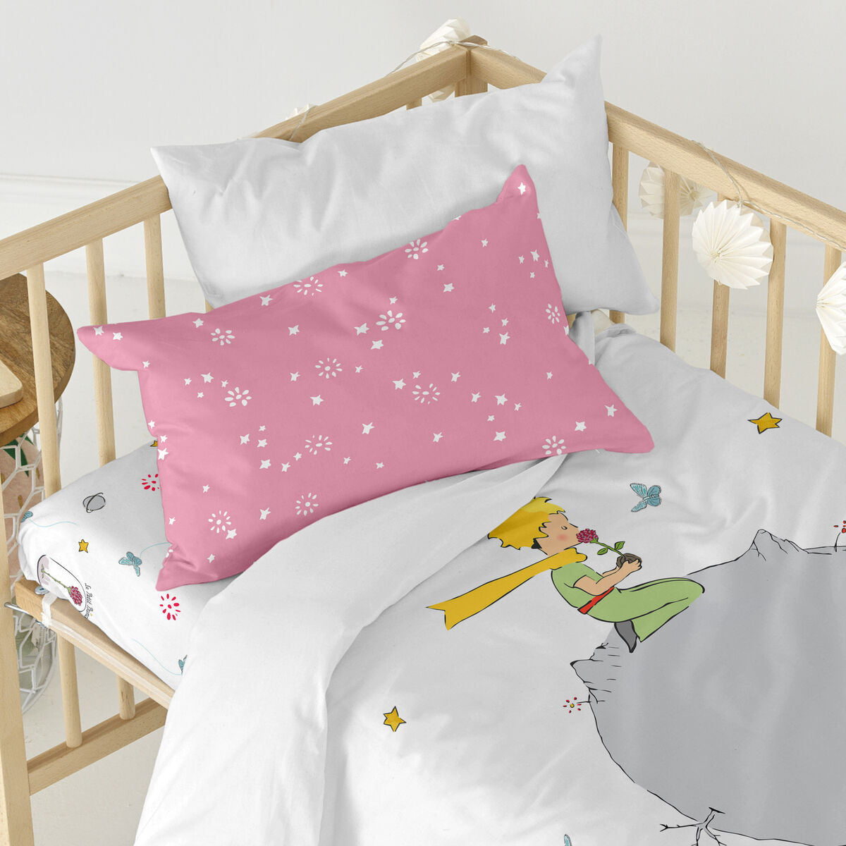 HappyFriday Le Petit Prince Campagne Multicolor Baby Crib Duvet Cover Set 2 Pieces