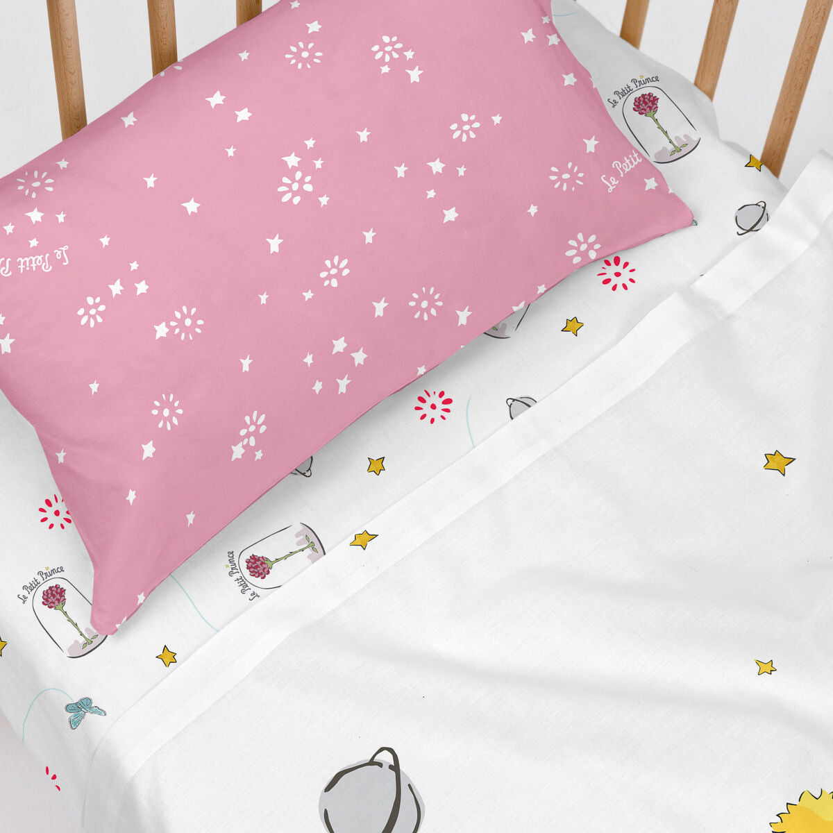 HappyFriday Le Petit Prince Campagne Multicolor Baby Crib Sheet Set 2 Pieces