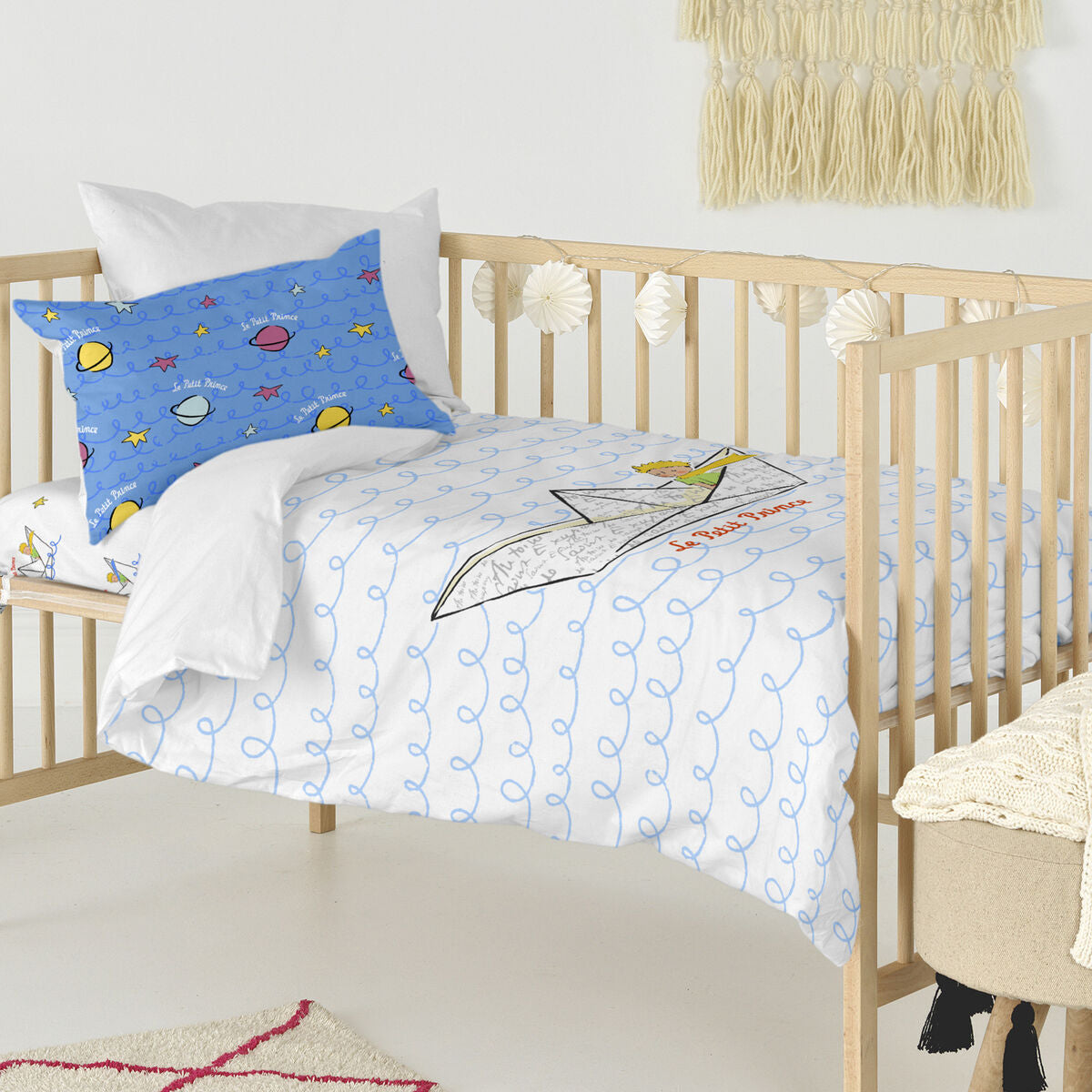 HappyFriday Le Petit Prince Navire Multicolor Baby Crib Duvet Cover Set 2 Pieces