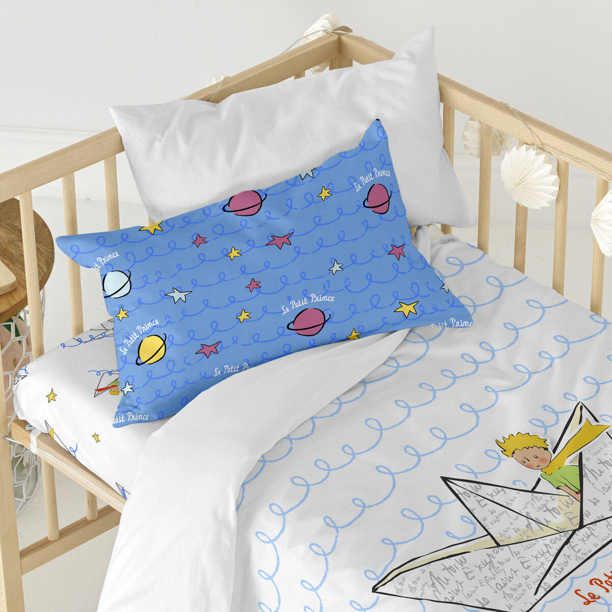 HappyFriday Le Petit Prince Navire Multicolor Baby Crib Duvet Cover Set 2 Pieces