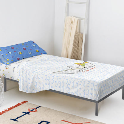 Juego de Sábanas HappyFriday Le Petit Prince Navire  Multicolor Cama de 105 2 Piezas