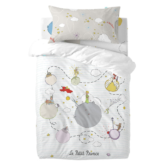 HappyFriday Le Petit Prince Voyageur Multicolor Baby Crib Duvet Cover Set 2 Pieces