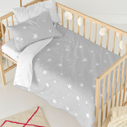 HappyFriday Basic Kids Grey Baby Crib Duvet Cover Set 2 Pieces