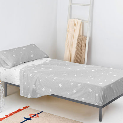 HappyFriday Basic Kids Little star Grey Bed Sheet Set 105 180 x 270 cm 2 Pieces