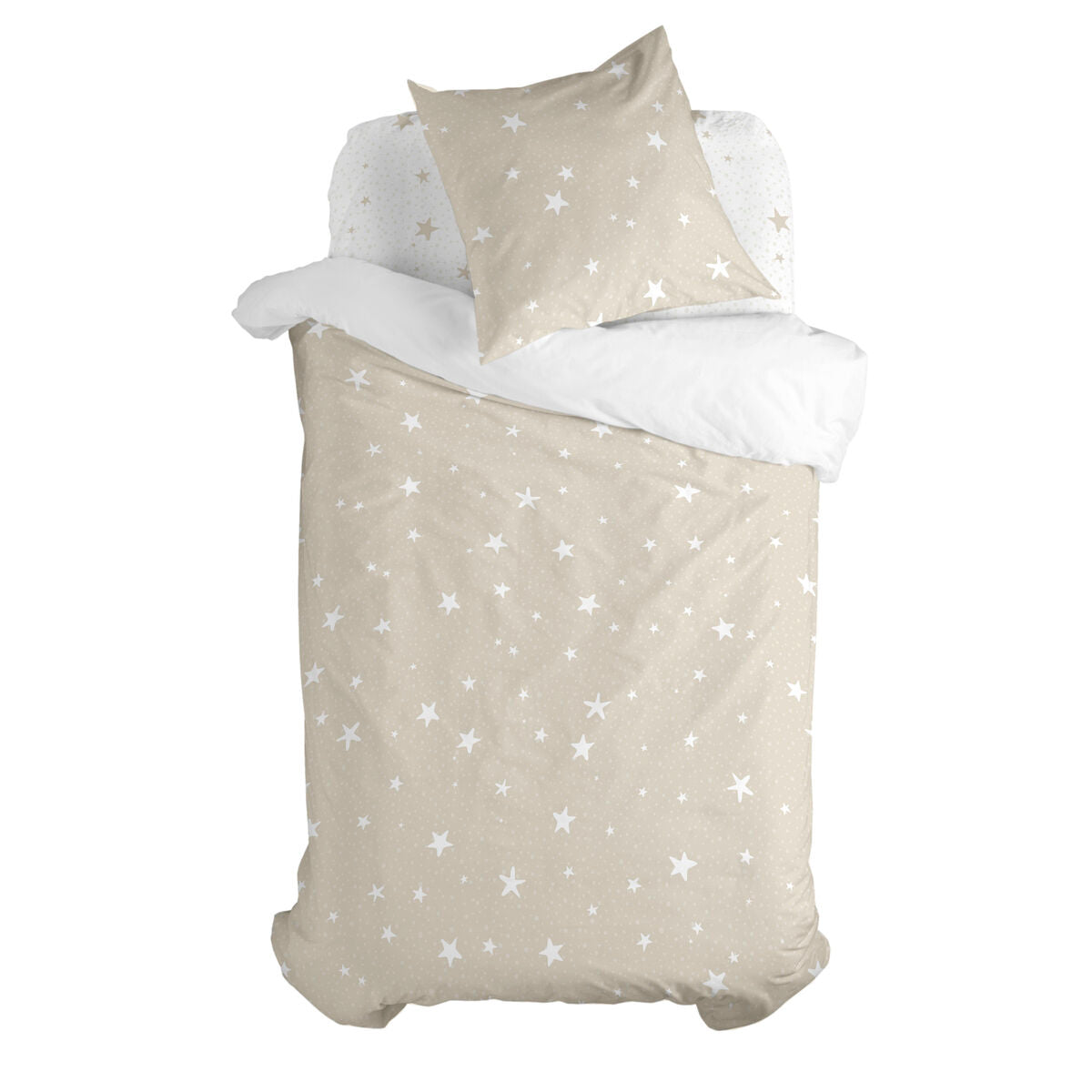 Juego de funda nórdica HappyFriday Basic Kids Beige Cama de 80 2 Piezas