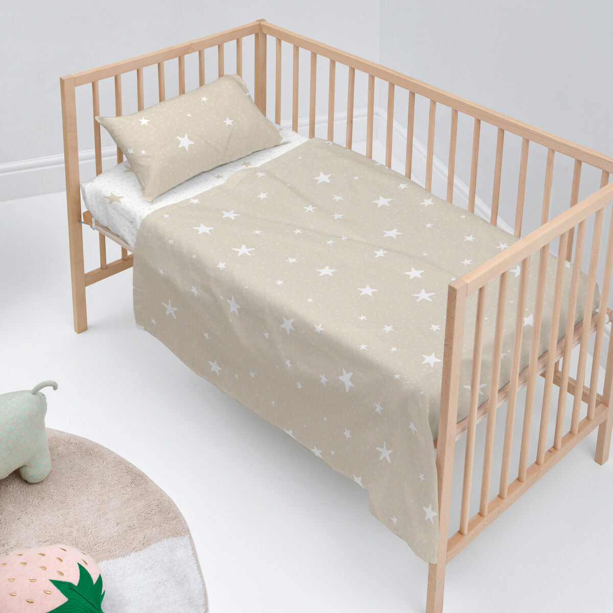 HappyFriday Basic Kids Little star Beige Baby Crib Sheet Set 2 Pieces