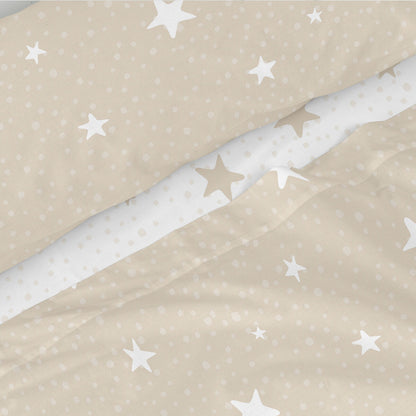 Juego de Sábanas HappyFriday Basic Kids Little star Beige Cama de 105 180 x 270 cm 2 Piezas