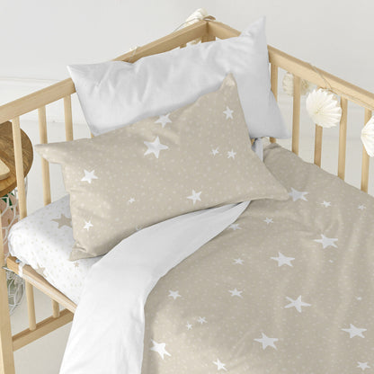 HappyFriday Basic Kids Beige Baby Crib Duvet Cover Set 2 Pieces