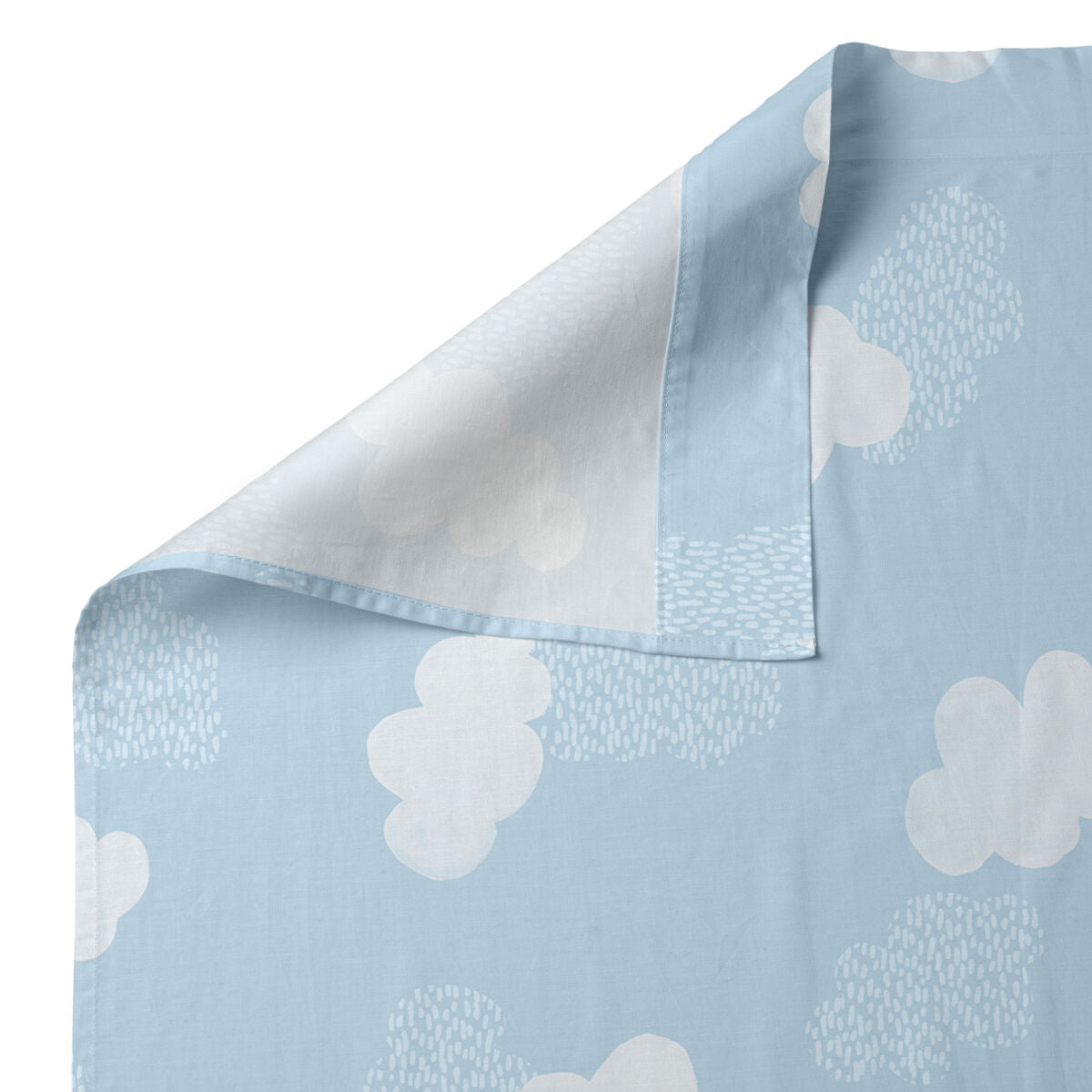 Juego de Sábanas HappyFriday Basic Kids Clouds Azul Cama de 105 180 x 270 cm 2 Piezas