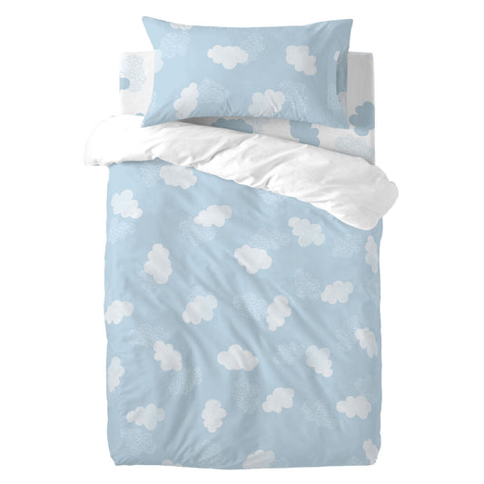 HappyFriday Basic Kids Blue Baby Crib Duvet Cover Set 2 Pieces