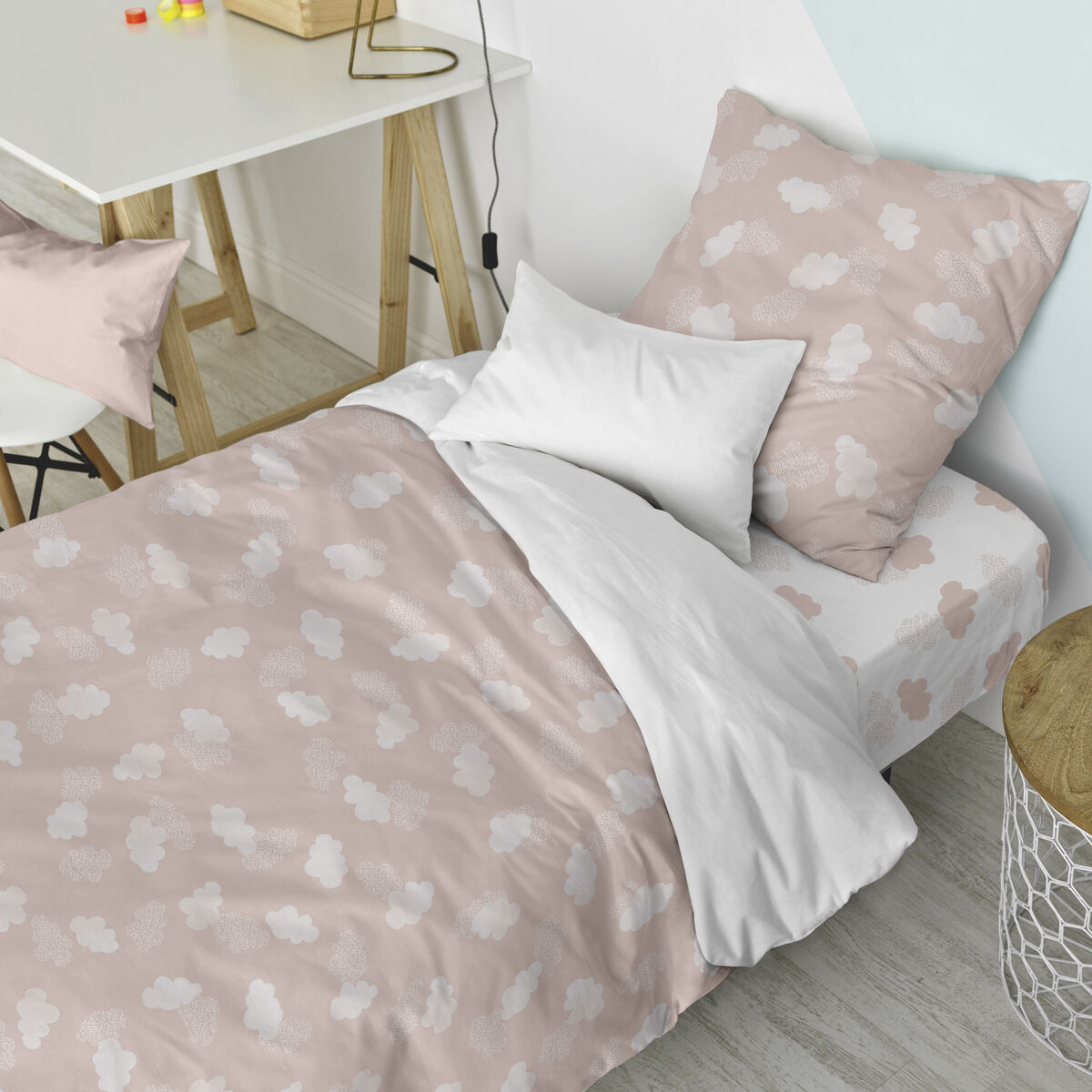 HappyFriday Basic Kids Pink Duvet Cover Set 80cm Bed 2 Pieces