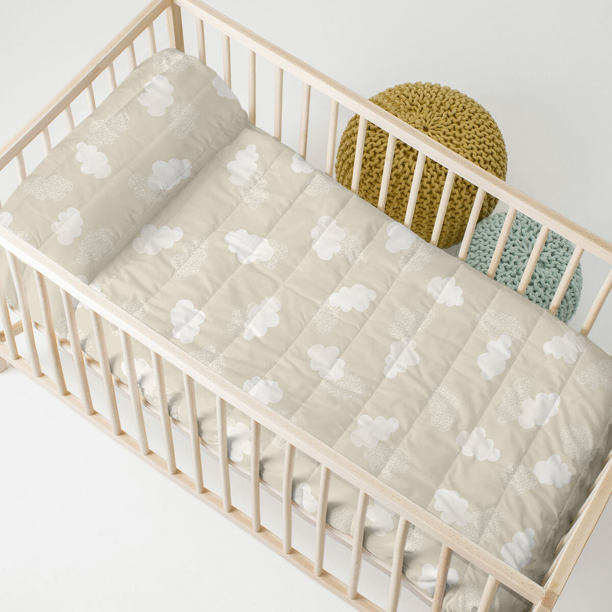 HappyFriday BASIC KIDS Beige Quilt 100 x 130 cm Baby Crib Wedge