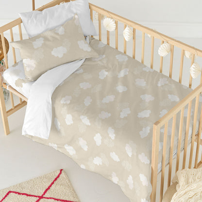 HappyFriday Basic Kids Beige Baby Crib Duvet Cover Set 2 Pieces