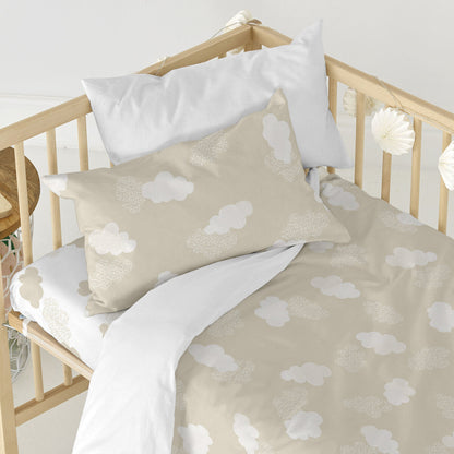 HappyFriday Basic Kids Beige Baby Crib Duvet Cover Set 2 Pieces