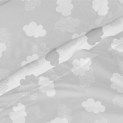 HappyFriday Basic Kids Clouds Grey Bed Sheet Set 105 180 x 270 cm 2 Pieces