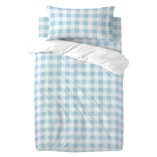 HappyFriday Basic Kids Blue Gingham Baby Crib Duvet Cover Set 2 Pieces