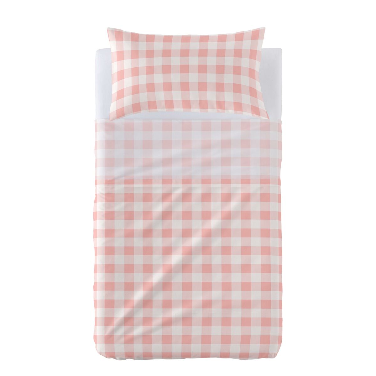 HappyFriday Basic Kids Vichy Pink Baby Crib Sheet Set 2 Pieces