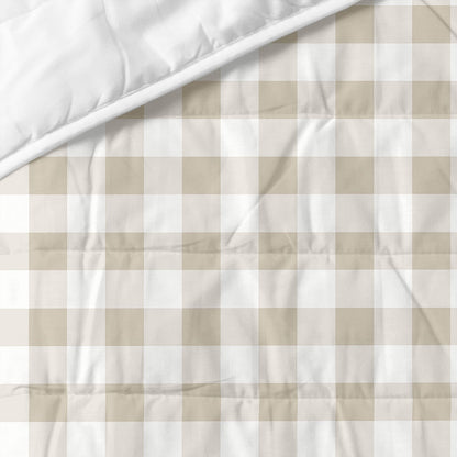 HappyFriday Basic Vichy Beige Quilt 180 x 260 cm