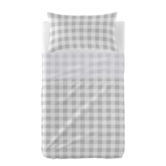 HappyFriday Basic Kids Vichy Grey Baby Crib Sheet Set 2 Pieces