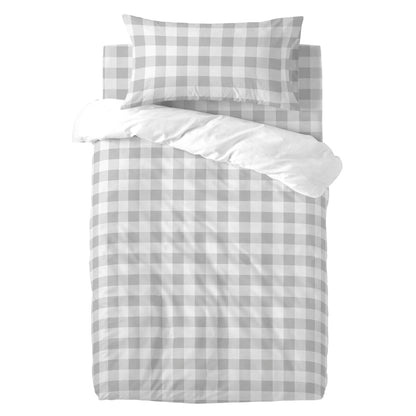 HappyFriday Basic Kids Grey Gingham Baby Crib Duvet Cover Set 2 Pieces