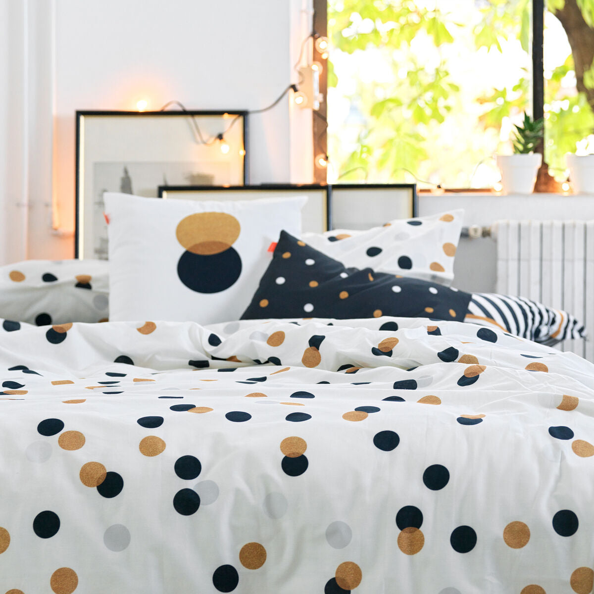 Funda Nórdica HappyFriday Blanc Golden dots Multicolor 140 x 200 cm