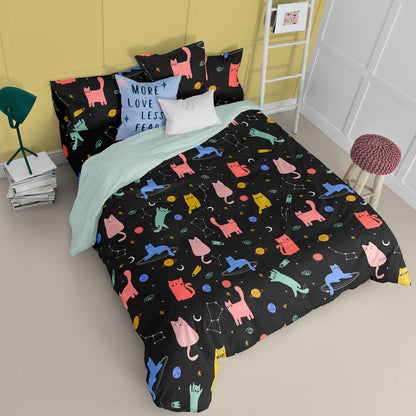 HappyFriday Aware Cosmic cats Multicolor Duvet Cover 260 x 220 cm