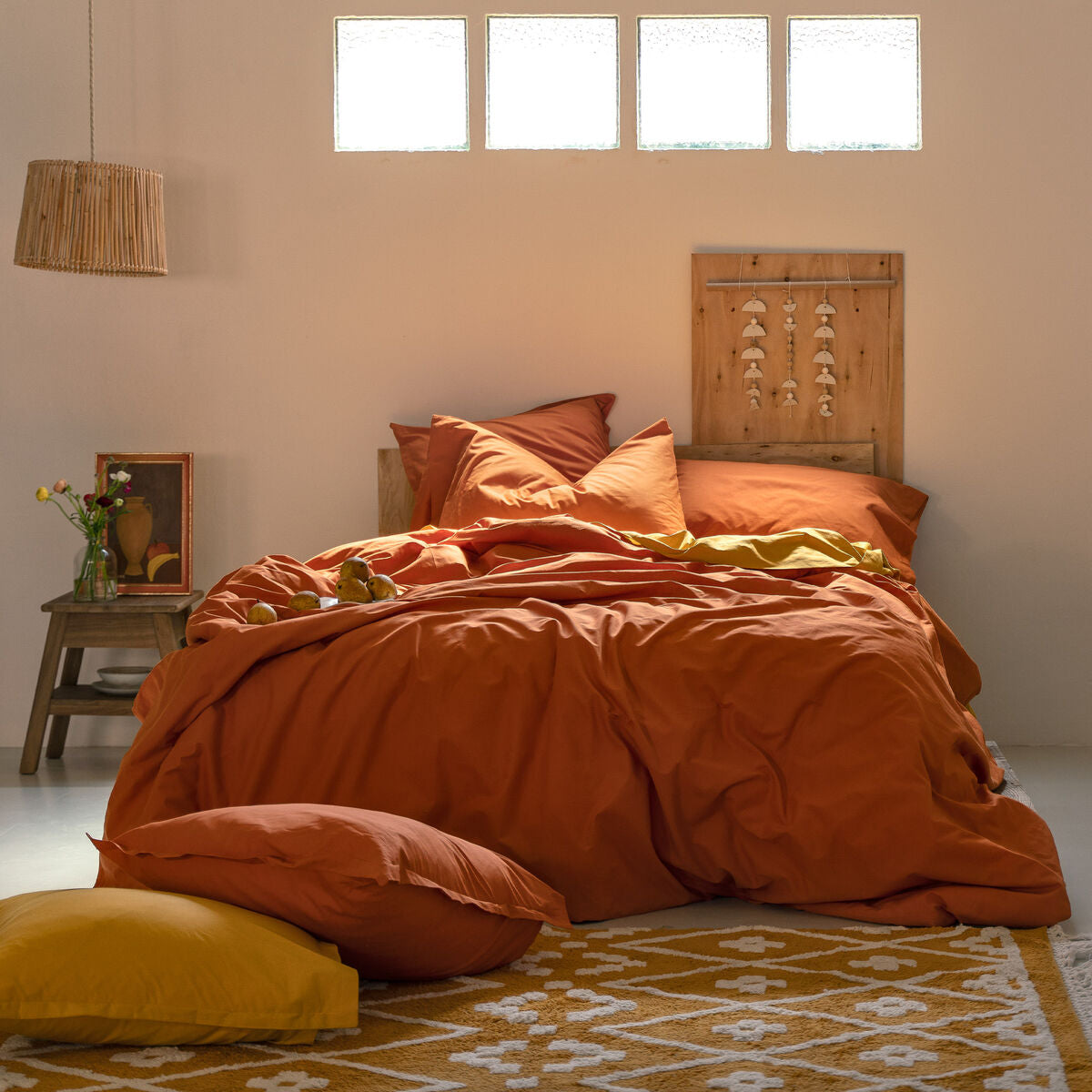 HappyFriday BASIC Terracotta Duvet Cover 155 x 220 cm