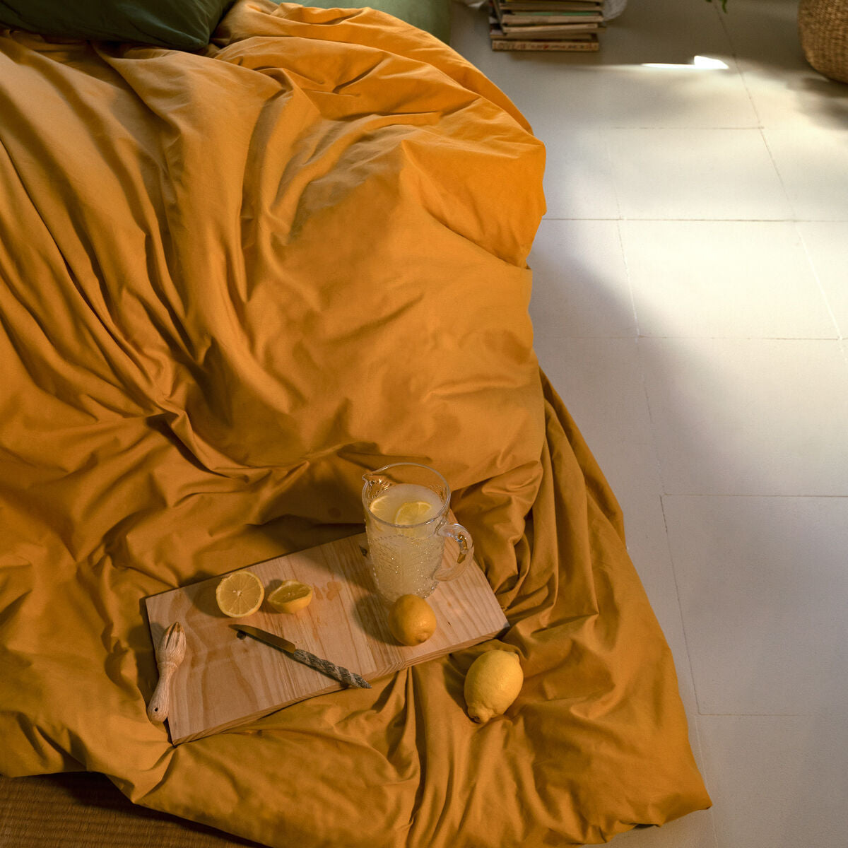 HappyFriday BASIC Mustard Duvet Cover 260 x 220 cm