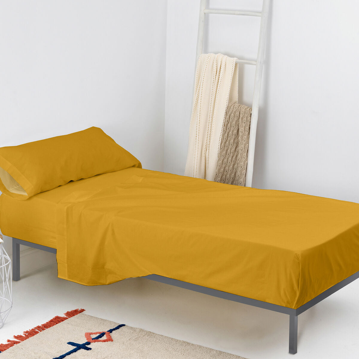 HappyFriday BASIC KIDS Mustard Sheet Set 80/90 Bed 2 Pieces