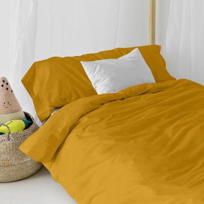 HappyFriday Basic Kids Mustard Duvet Cover Set 80/90 Bed 2 Pieces